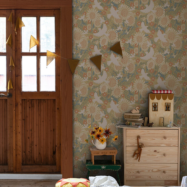 Dutch Wallcoverings Dutch Wallcoverings - FC Langtan- Drömma Yellow - Vliesbehang - 10m x 53cm - 63008