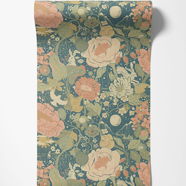 Dutch Wallcoverings Dutch Wallcoverings - FC Langtan- Växa Dark blue - Vliesbehang - 10m x 53cm - 63013