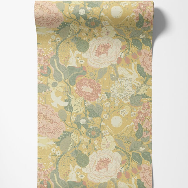 Dutch Wallcoverings Dutch Wallcoverings - FC Langtan- Växa Yellow - Vliesbehang - 10m x 53cm - 63014