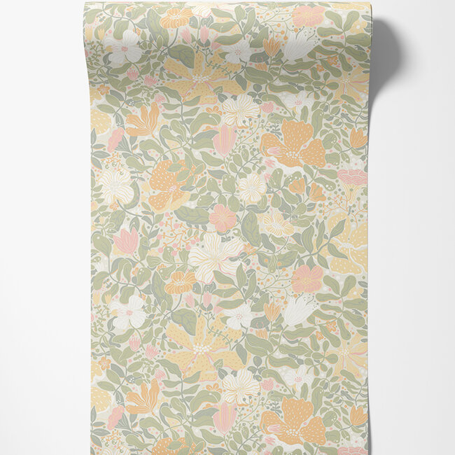Dutch Wallcoverings Dutch Wallcoverings - FC Langtan- Midsommar Light green - Vliesbehang - 10m x 53cm - 63019