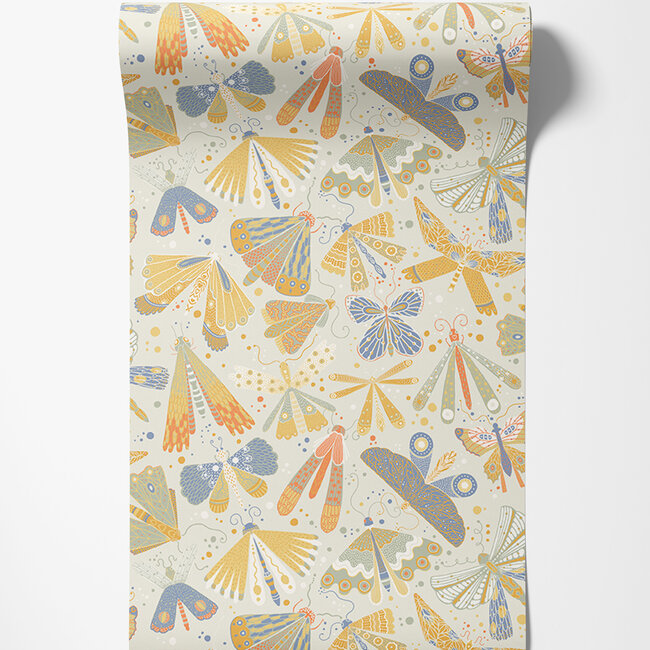 Dutch Wallcoverings Dutch Wallcoverings - FC Langtan- Flyga Yellow - Vliesbehang - 10m x 53cm - 63023