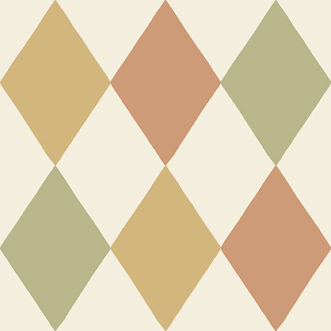 Dutch Wallcoverings Dutch Wallcoverings - FC Langtan- Kalas Yellow/red/green - Vliesbehang - 10m x 53cm - 63027