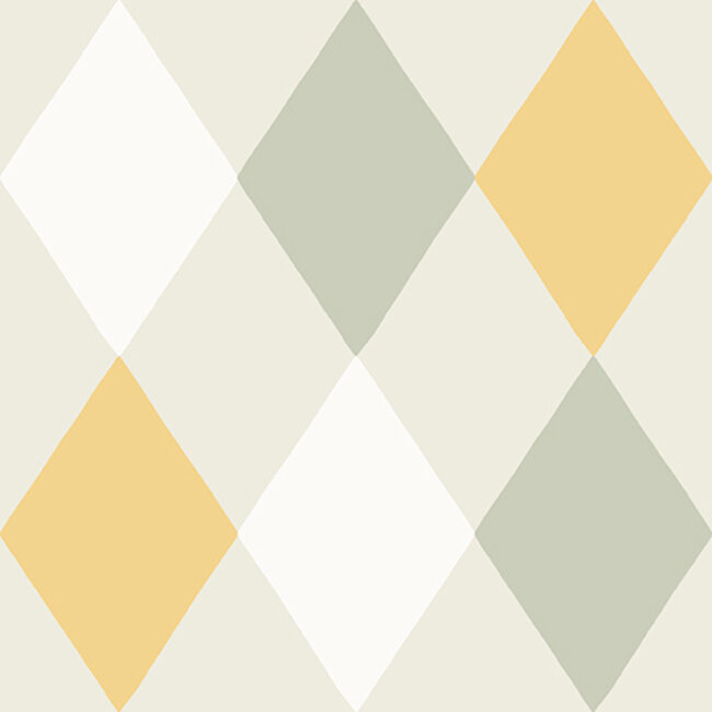 Dutch Wallcoverings Dutch Wallcoverings - FC Langtan- Kalas Green/yellw/white - Vliesbehang - 10m x 53cm - 63032