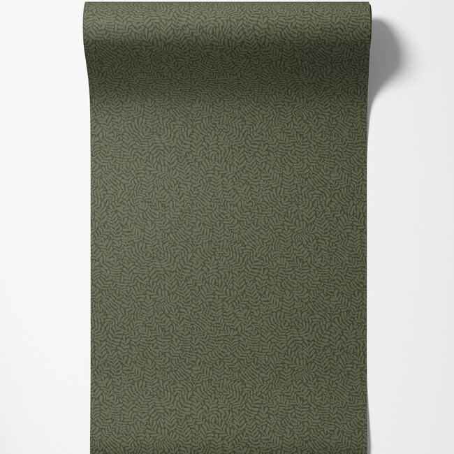Dutch Wallcoverings Dutch Wallcoverings - FC Lina- Anna Dark green - Vliesbehang - 10m x 53cm - 55000
