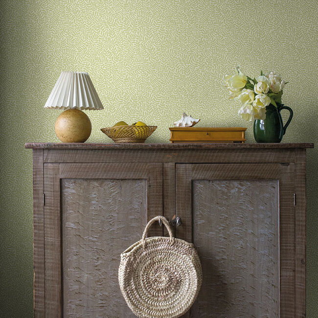 Dutch Wallcoverings Dutch Wallcoverings - FC Lina- Anna Light green - Vliesbehang - 10m x 53cm - 55001