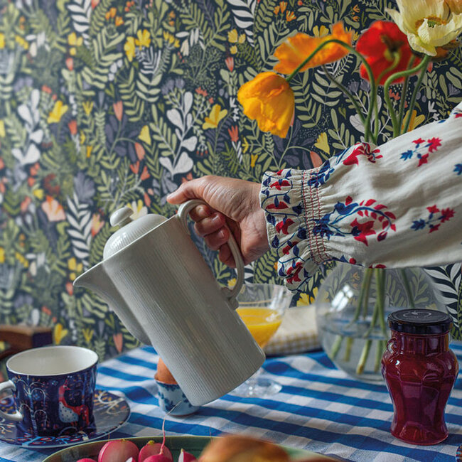 Dutch Wallcoverings Dutch Wallcoverings - FC Lina- Brittsommar Dark green - Vliesbehang - 10m x 53cm - 55010