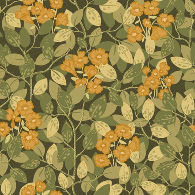 Dutch Wallcoverings Dutch Wallcoverings - FC Lina- Henni Yellow - Vliesbehang - 10m x 53cm - 55016