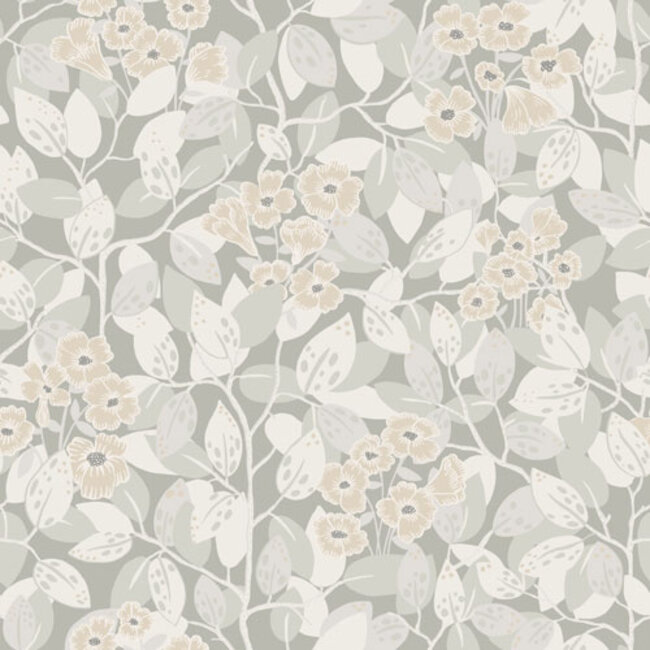 Dutch Wallcoverings Dutch Wallcoverings - FC Lina- Henni Grey - Vliesbehang - 10m x 53cm - 55019