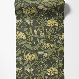 Dutch Wallcoverings Dutch Wallcoverings - FC Lina- Hybbe Dark green - 55022