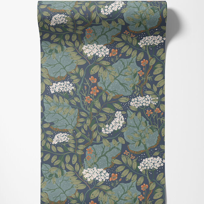 Dutch Wallcoverings Dutch Wallcoverings - FC Lina- Ulla-Britt Blue - Vliesbehang - 10m x 53cm - 55028