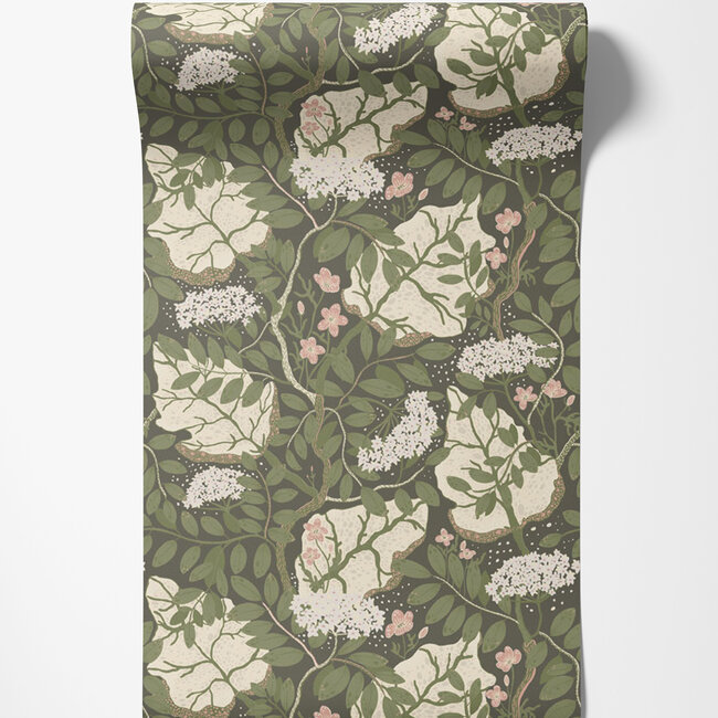 Dutch Wallcoverings Dutch Wallcoverings - FC Lina- Ulla-Britt Green - Vliesbehang - 10m x 53cm - 55029