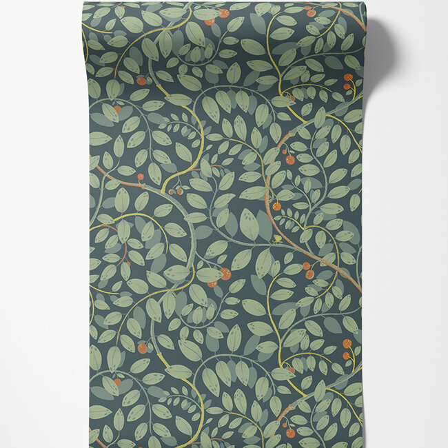 Dutch Wallcoverings Dutch Wallcoverings - FC Lina II- Kirke Turquoise - Vliesbehang - 10m x 53cm - 65105