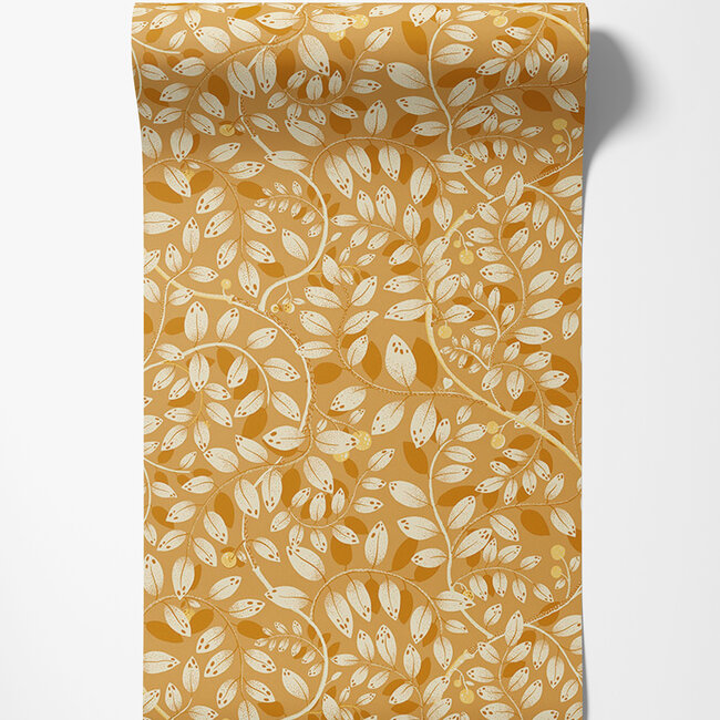 Dutch Wallcoverings Dutch Wallcoverings - FC Lina II- Kirke Yellow - Vliesbehang - 10m x 53cm - 65108