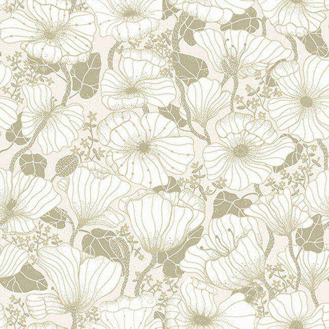 Dutch Wallcoverings Dutch Wallcoverings - FC Lina II- Matilda Grey - Vliesbehang - 10m x 53cm - 65109