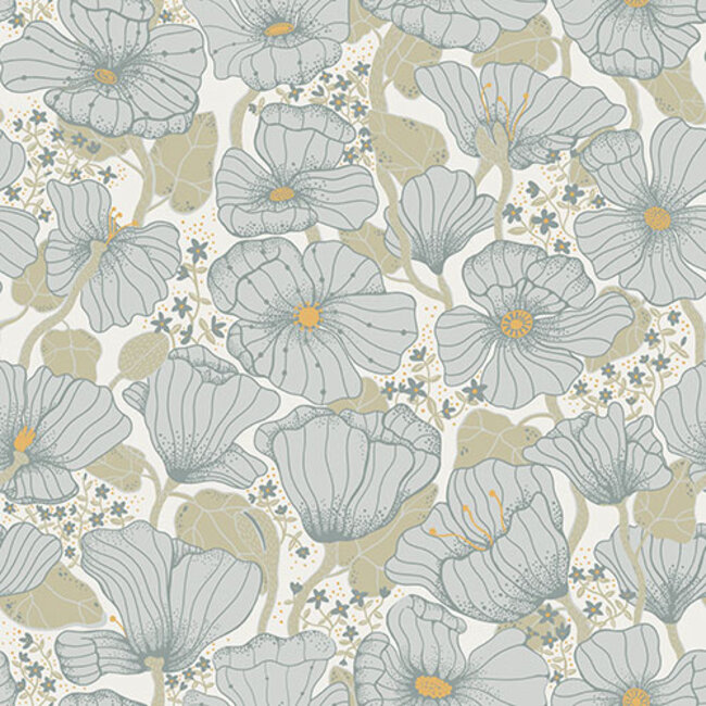 Dutch Wallcoverings Dutch Wallcoverings - FC Lina II- Matilda Blue - Vliesbehang - 10m x 53cm - 65110
