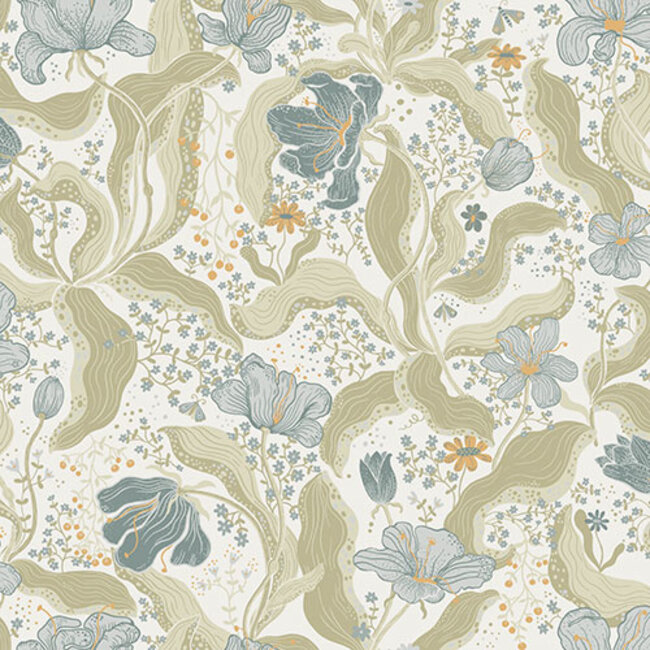 Dutch Wallcoverings Dutch Wallcoverings - FC Lina II- Bodri Blue - Vliesbehang - 10m x 53cm - 65115