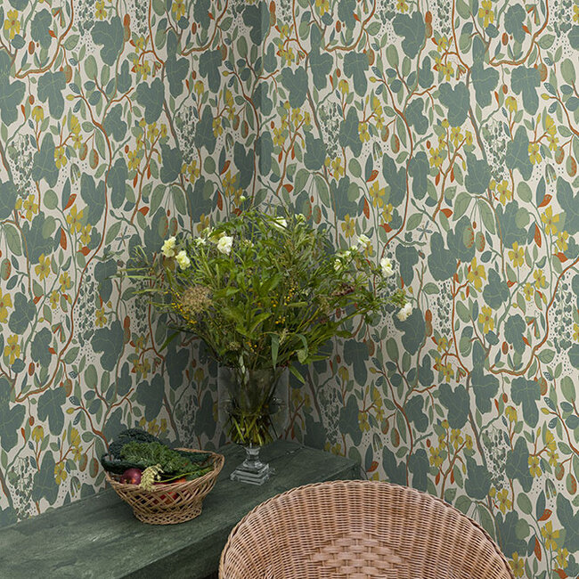 Dutch Wallcoverings Dutch Wallcoverings - FC Lina II- Ewald Turquoise - Vliesbehang - 10m x 53cm - 65123