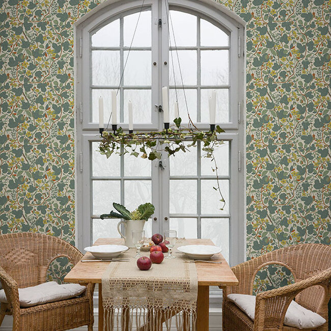 Dutch Wallcoverings Dutch Wallcoverings - FC Lina II- Ewald Turquoise - Vliesbehang - 10m x 53cm - 65123