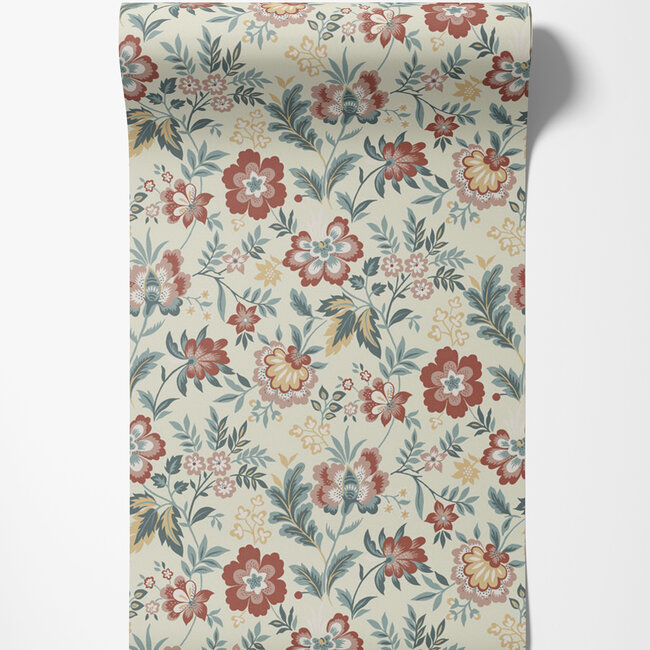 Dutch Wallcoverings Dutch Wallcoverings - FC Lyckebo- Mirabelle White - Vliesbehang - 10m x 53cm - 28000