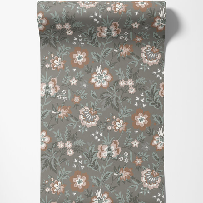 Dutch Wallcoverings Dutch Wallcoverings - FC Lyckebo- Mirabelle Grey - Vliesbehang - 10m x 53cm - 28002