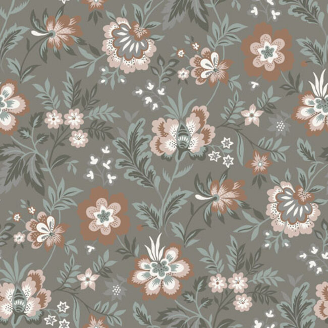 Dutch Wallcoverings Dutch Wallcoverings - FC Lyckebo- Mirabelle Grey - Vliesbehang - 10m x 53cm - 28002