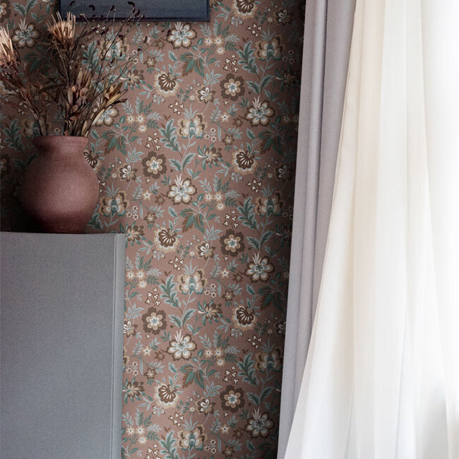 Dutch Wallcoverings Dutch Wallcoverings - FC Lyckebo- Mirabelle Red - Vliesbehang - 10m x 53cm - 28003