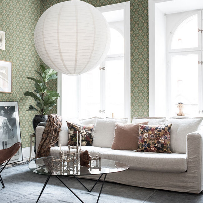 Dutch Wallcoverings Dutch Wallcoverings - FC Lyckebo- Othilia Green - Vliesbehang - 10m x 53cm - 28009