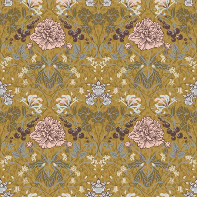 Dutch Wallcoverings Dutch Wallcoverings - FC Lyckebo- Sarah Yellow - Vliesbehang - 10m x 53cm - 28016