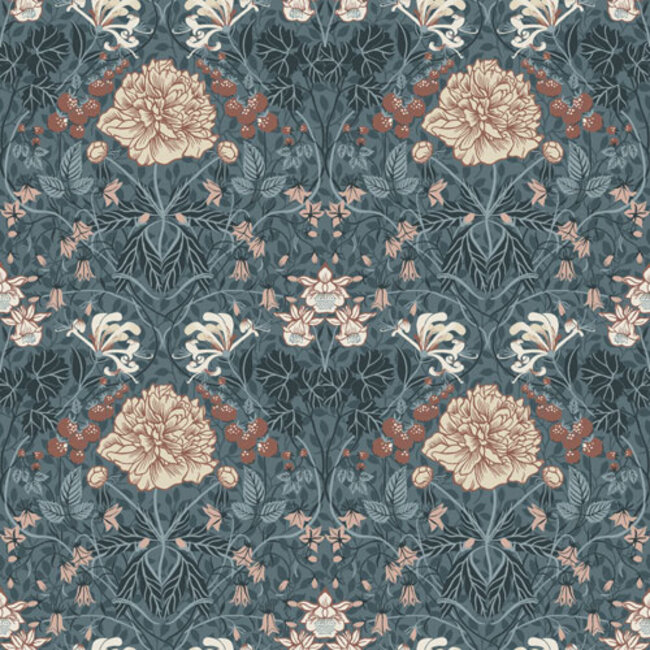 Dutch Wallcoverings Dutch Wallcoverings - FC Lyckebo- Sarah Blue - Vliesbehang - 10m x 53cm - 28018