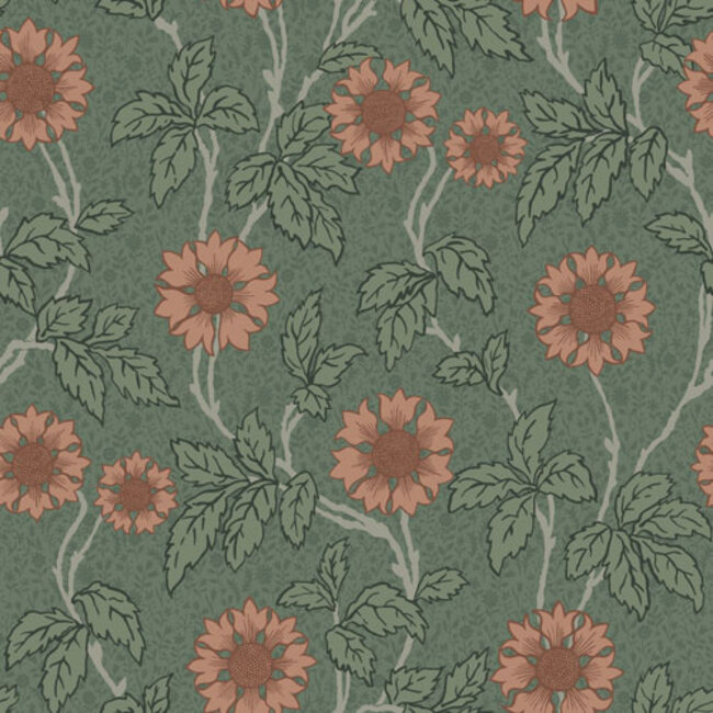 Dutch Wallcoverings Dutch Wallcoverings - FC Lyckebo- Solvej Green - Vliesbehang - 10m x 53cm - 28024