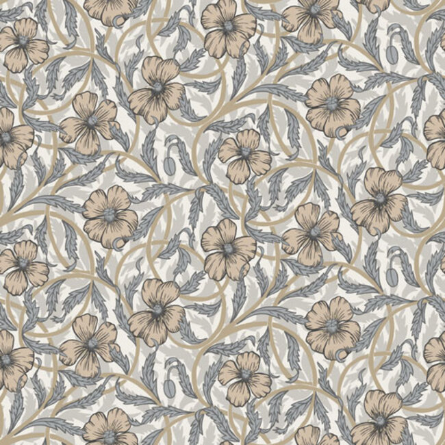Dutch Wallcoverings Dutch Wallcoverings - FC Lyckebo- Poppy White - Vliesbehang - 10m x 53cm - 28025