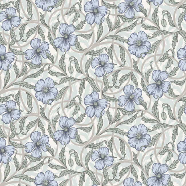 Dutch Wallcoverings Dutch Wallcoverings - FC Lyckebo- Poppy Blue - Vliesbehang - 10m x 53cm - 28027