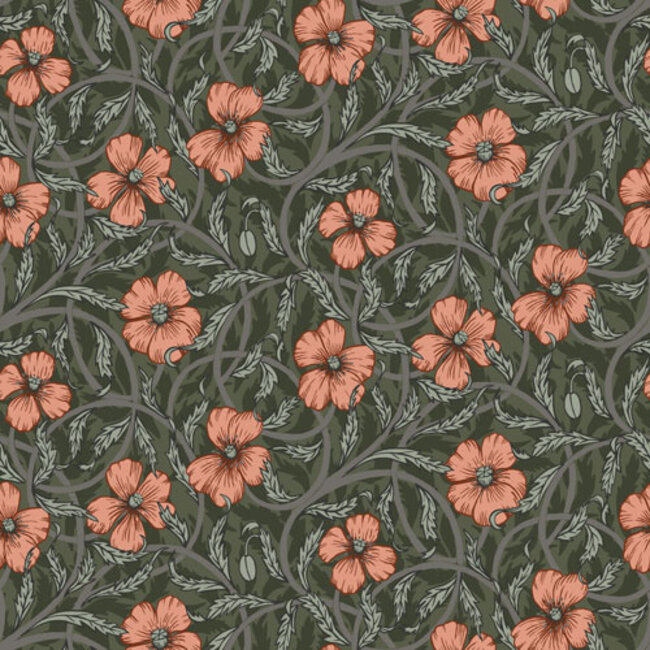 Dutch Wallcoverings Dutch Wallcoverings - FC Lyckebo- Poppy Green - Vliesbehang - 10m x 53cm - 28028