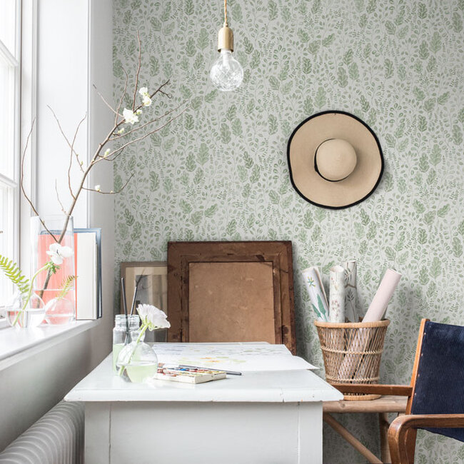 Dutch Wallcoverings Dutch Wallcoverings - FC Morgongava- Vera Green - Vliesbehang - 10m x 53cm - 27014