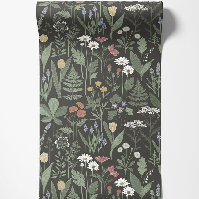 Dutch Wallcoverings Dutch Wallcoverings - FC Ortagard- Elsa Black - Vliesbehang - 10m x 53cm - 92103