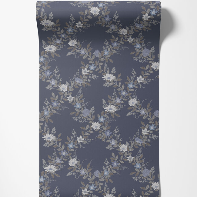 Dutch Wallcoverings Dutch Wallcoverings - FC Ortagard- Margareta Blue - Vliesbehang - 10m x 53cm - 92109