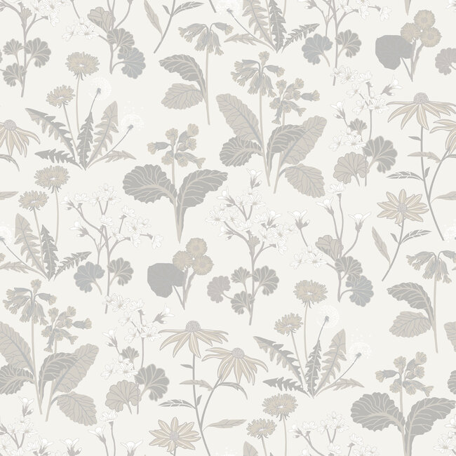 Dutch Wallcoverings Dutch Wallcoverings - FC Ortagard- Magdalena White - Vliesbehang - 10m x 53cm - 92136