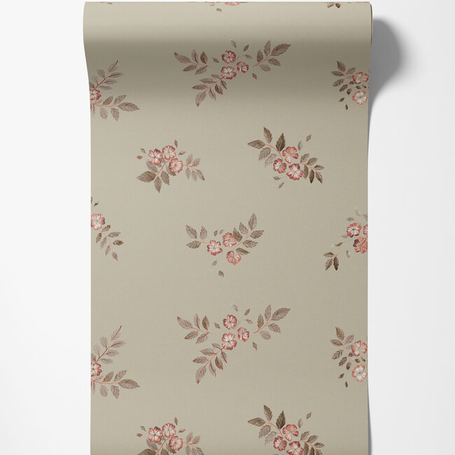 Dutch Wallcoverings Dutch Wallcoverings - FC Rosenlycka- Rosehip Green - Vliesbehang - 10m x 53cm - 43113