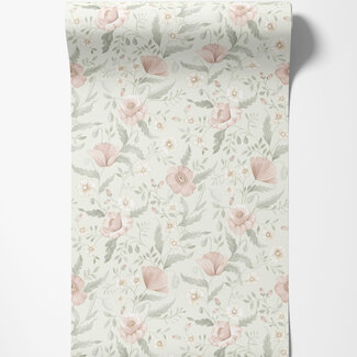 Dutch Wallcoverings Dutch Wallcoverings - FC Rosenlycka- Garden Flowers Light Blue - 43117