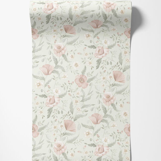 Dutch Wallcoverings Dutch Wallcoverings - FC Rosenlycka- Garden Flowers Light Blue - Vliesbehang - 10m x 53cm - 43117