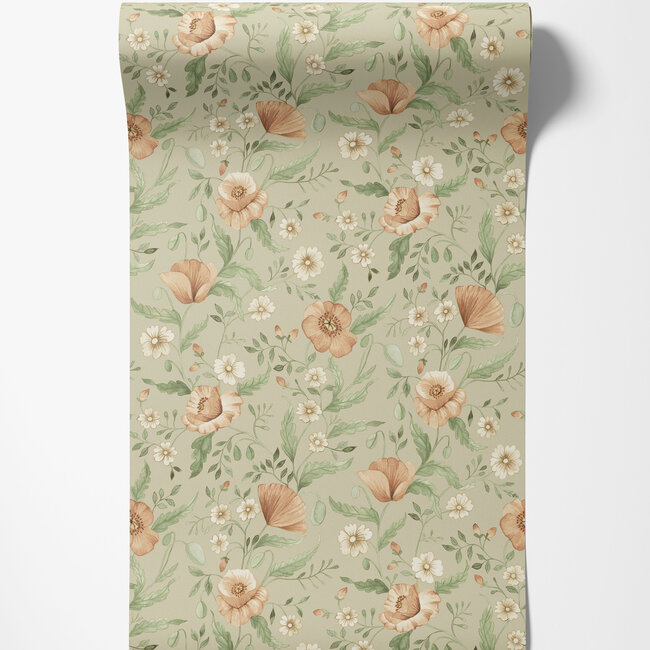 Dutch Wallcoverings Dutch Wallcoverings - FC Rosenlycka- Garden Flowers Beige - Vliesbehang - 10m x 53cm - 43118
