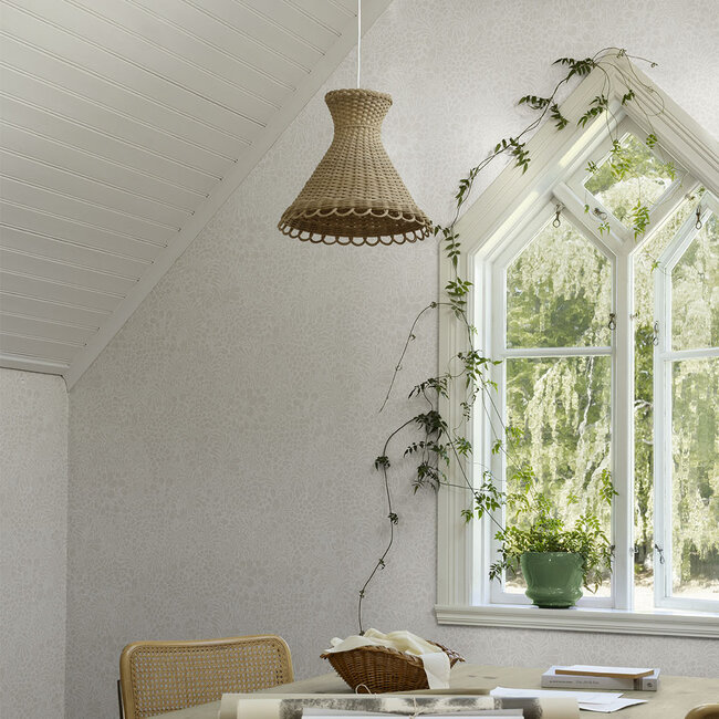 Dutch Wallcoverings Dutch Wallcoverings - FC Saltviken- Siv White - Vliesbehang - 10m x 53cm - 48001