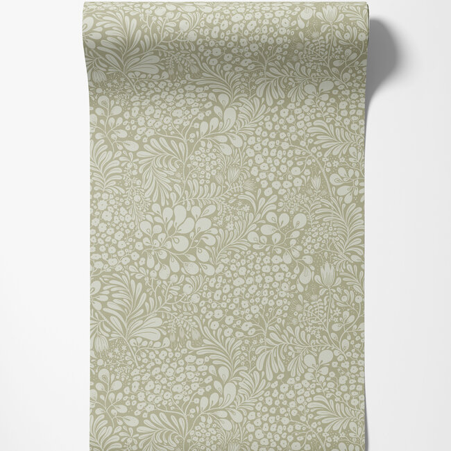 Dutch Wallcoverings Dutch Wallcoverings - FC Saltviken- Siv Green - Vliesbehang - 10m x 53cm - 48003