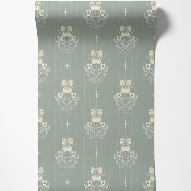 Dutch Wallcoverings Dutch Wallcoverings - FC Saltviken- Gullvie Green - Vliesbehang - 10m x 53cm - 48007