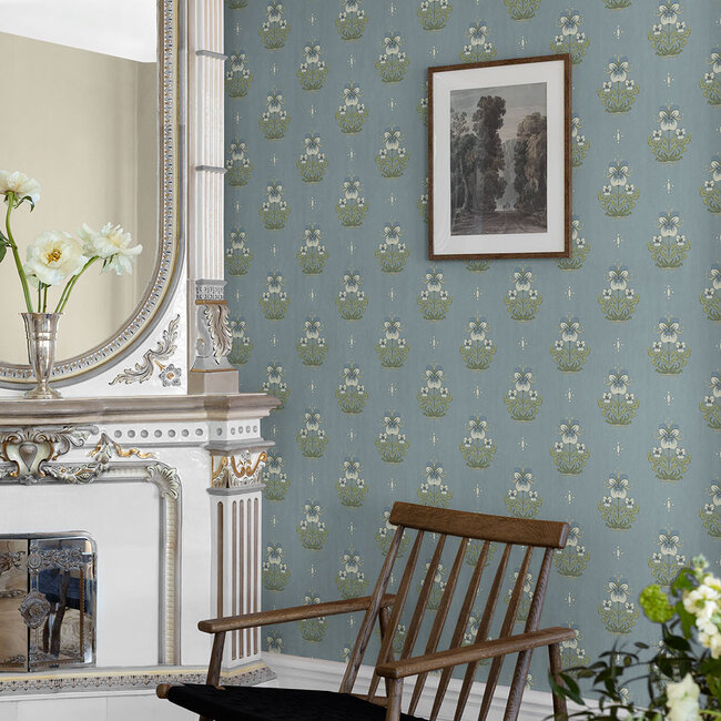 Dutch Wallcoverings Dutch Wallcoverings - FC Saltviken- Gullvie Blue - Vliesbehang - 10m x 53cm - 48008