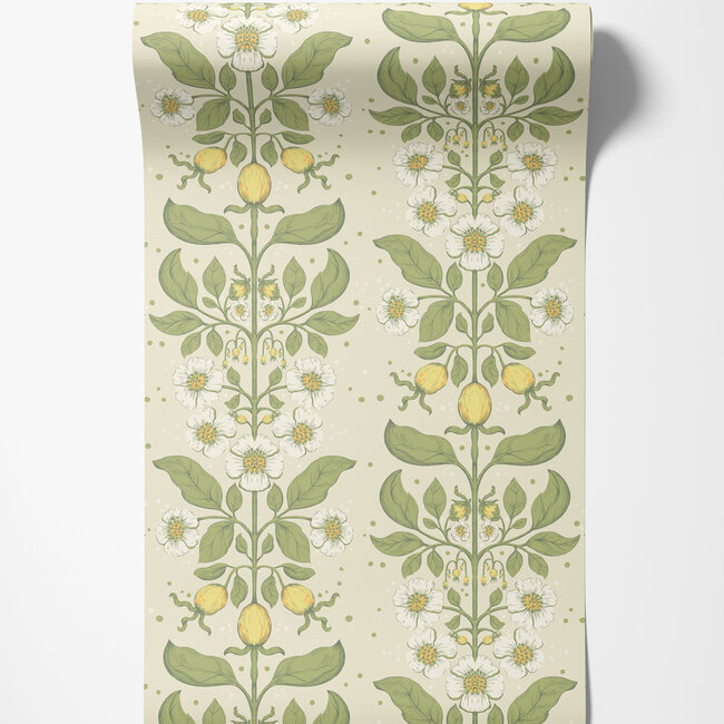 Dutch Wallcoverings Dutch Wallcoverings - FC Saltviken- Rosa Beige/Green - Vliesbehang - 10m x 53cm - 48010