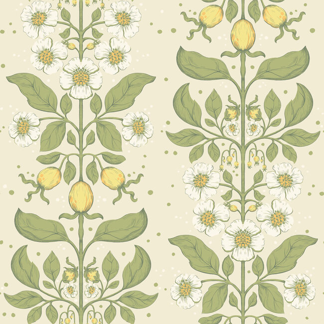 Dutch Wallcoverings Dutch Wallcoverings - FC Saltviken- Rosa Beige/Green - Vliesbehang - 10m x 53cm - 48010