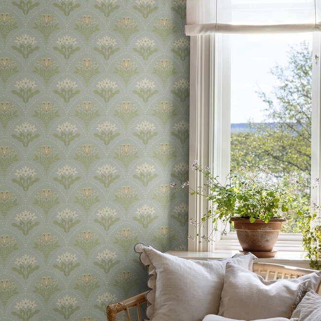 Dutch Wallcoverings Dutch Wallcoverings - FC Saltviken- Maj Light Blue - Vliesbehang - 10m x 53cm - 48016