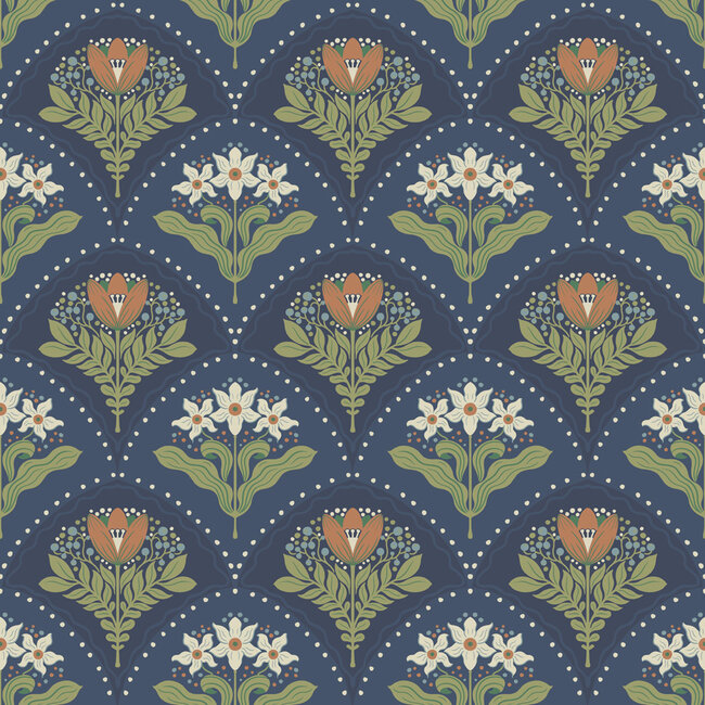 Dutch Wallcoverings Dutch Wallcoverings - FC Saltviken- Maj Dark Blue - Vliesbehang - 10m x 53cm - 48018