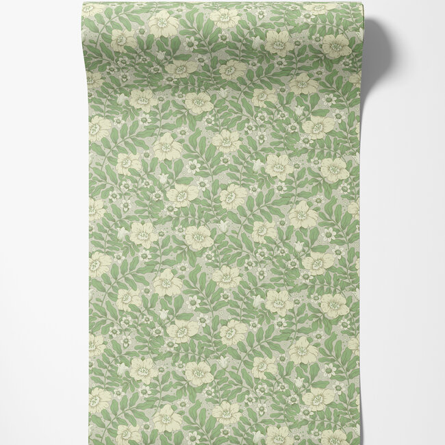 Dutch Wallcoverings Dutch Wallcoverings - FC Saltviken- Maggan Green - Vliesbehang - 10m x 53cm - 48021